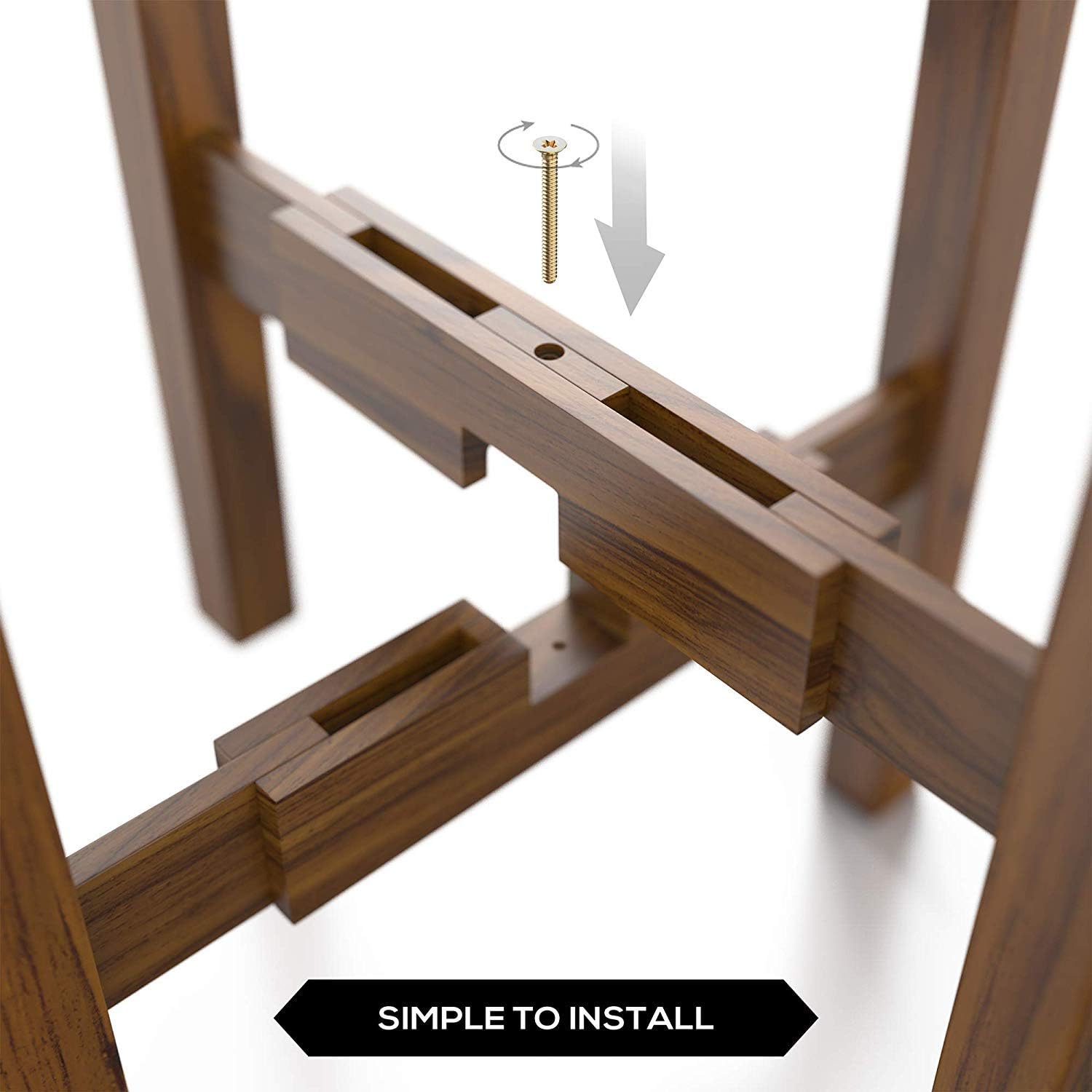 Sophia Mills Mid Century Plant Stand - Solid Wood Item Stand Handmade with Acacia - Fits Medium & Large Pots Sizes 8 to 12 inches (Not Included) (Adjustable Width: 8-12 inches, Dark Brown)