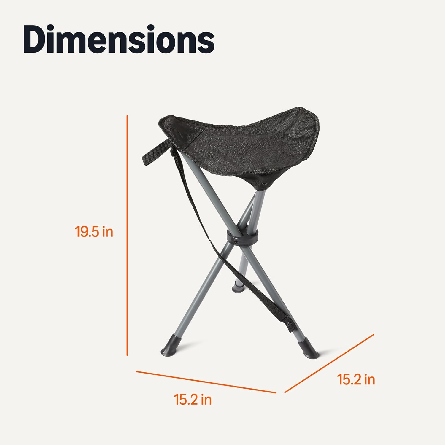 Amazon Basics Portable Camping Stool, Collapsible, Lightweight, for Hiking, Hunting, Fishing, Black