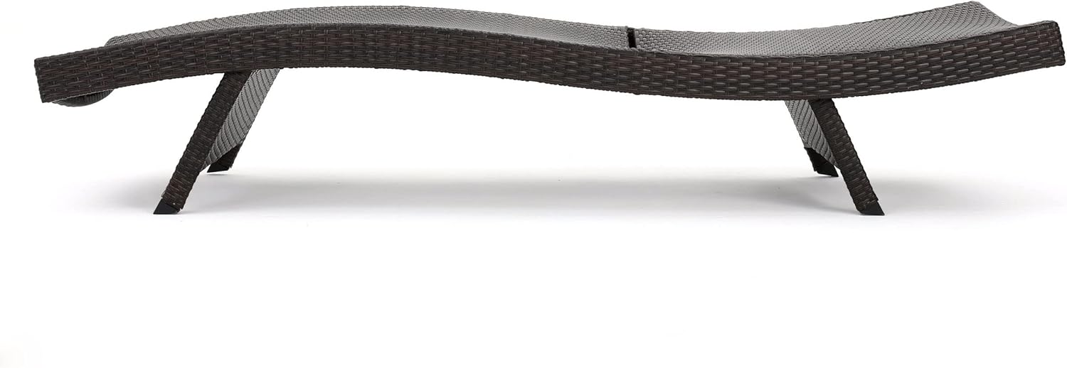 Christopher Knight Home Salem Outdoor Wicker Adjustable Chaise Lounge Chair, 2-Pcs Set, Multibrown