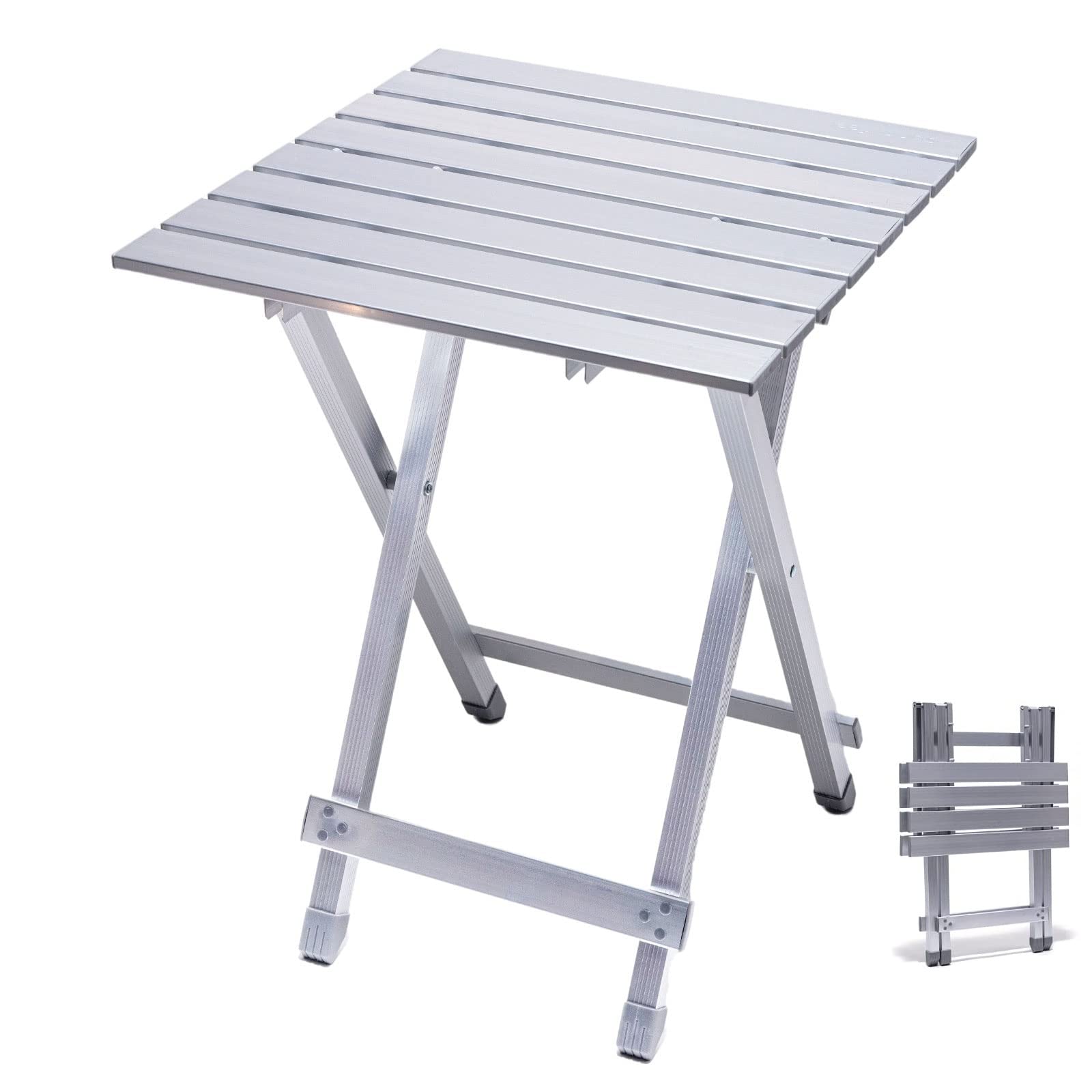 SUNNYFEEL 3 in 1 Folding Camping Table, Stool, and Footrest, Lightweight Portable up to 300 LBS, Easy to Carry for Beach, Fishing, Trip, Picnic, Lawn, Concert Outdoor