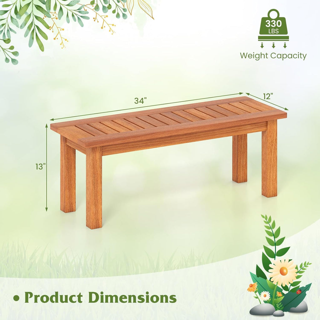 Tangkula Wooden Plant Stand Set of 2, Outdoor Indoor Solid Wood Flower Pot Holder Display Shelf w/ Teak Oil Finish, Slatted Top, Rustic Plant Rack for Patio Garden Entryway Front Porch (Set of 2)