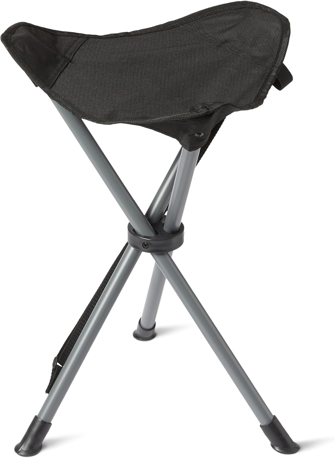 Amazon Basics Portable Camping Stool, Collapsible, Lightweight, for Hiking, Hunting, Fishing, Black