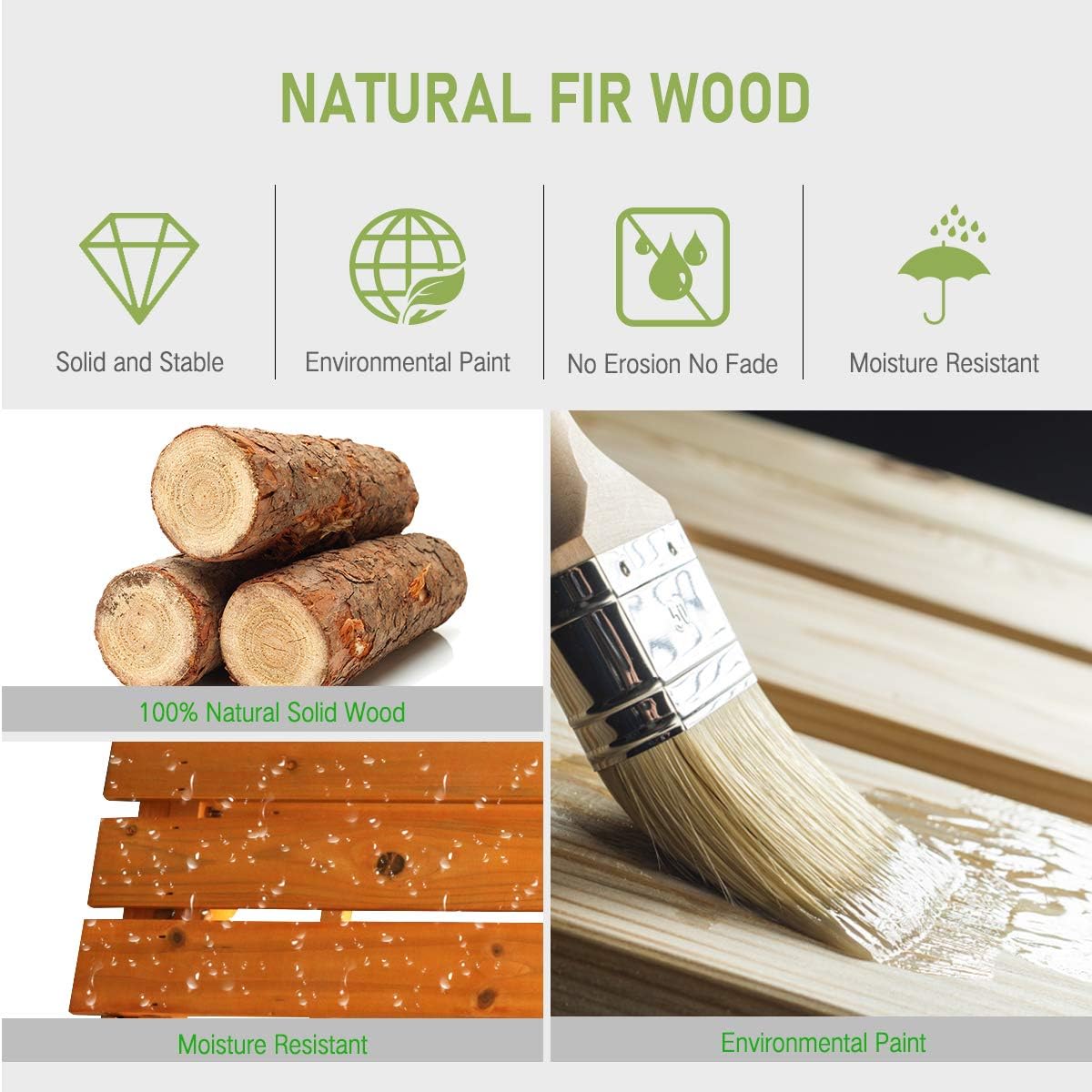 3 Tier Wood Plant Stand Indoor Outdoor, Ladder Large Multi Tiered Plant Holder, Wooden, Display Storage Shelf, 35.43"×23.62"×23.62", 3 Layered Step Plant Rack, Stair Plant Stand