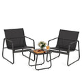 Gizoon Patio Chairs Set of 2, Patio Bistro Set 3PCS, Outdoor Patio Furniture Set with Rust-Resistant Metal Frame, 330LBS Capacity，for Balcony/Lawn/Patio/Pool, RCS Certified Recycled Material, Black