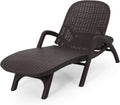 Christopher Knight Home Blanche Outdoor Faux Wicker Chaise Lounge, Dark Brown
