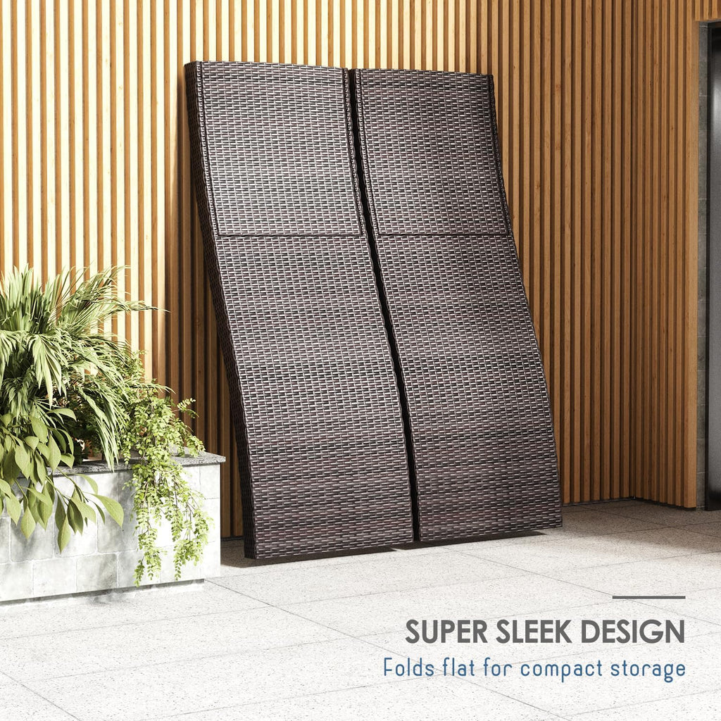 Nestl Chaise Lounge Chair Outdoor Set of 2, Wicker Patio Lounge Chair, Outdoor Lounge Chair with Reclining Backrest